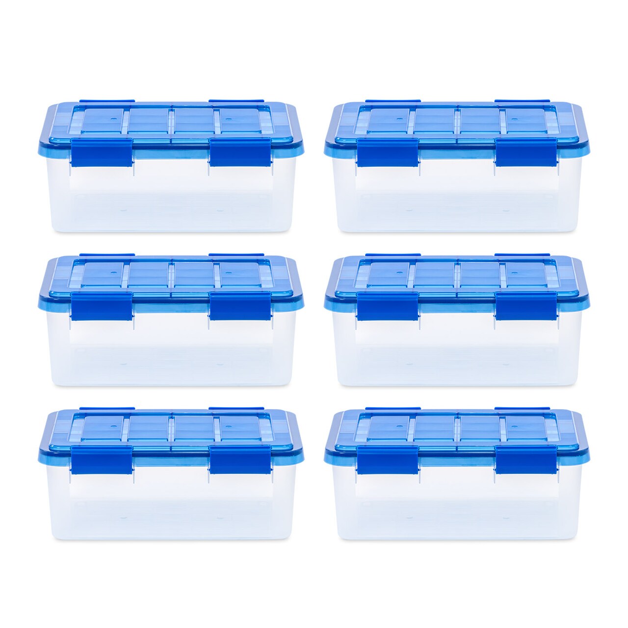 IRIS USA 6Pack 19qt WEATHERPRO Airtight Plastic Storage Bin with Lid and Seal and Secure Latching Buckles